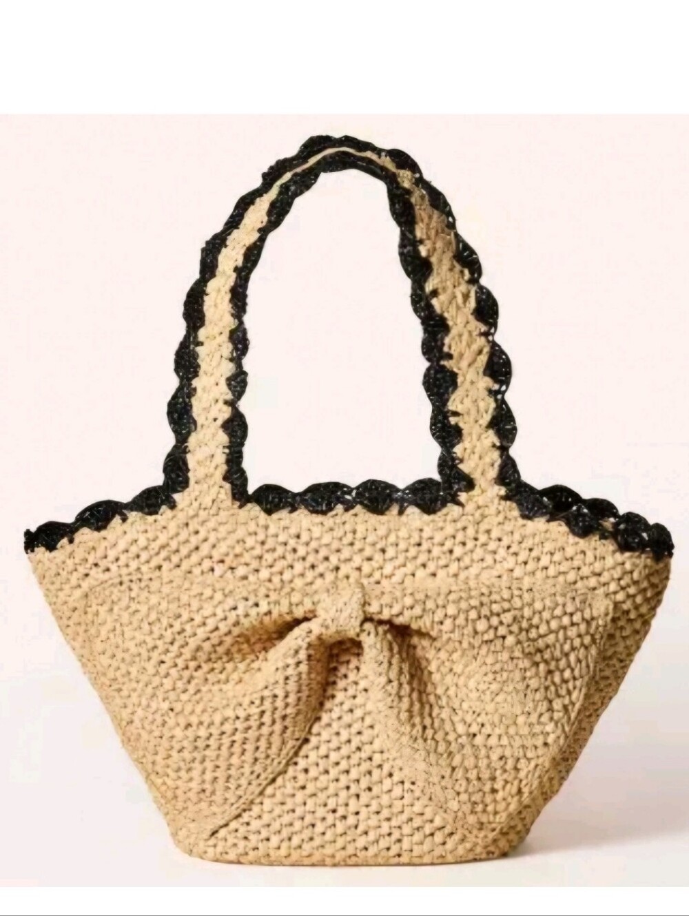 Kate Spade X Target Raffia Straw Bow Tote Bag Natural Black